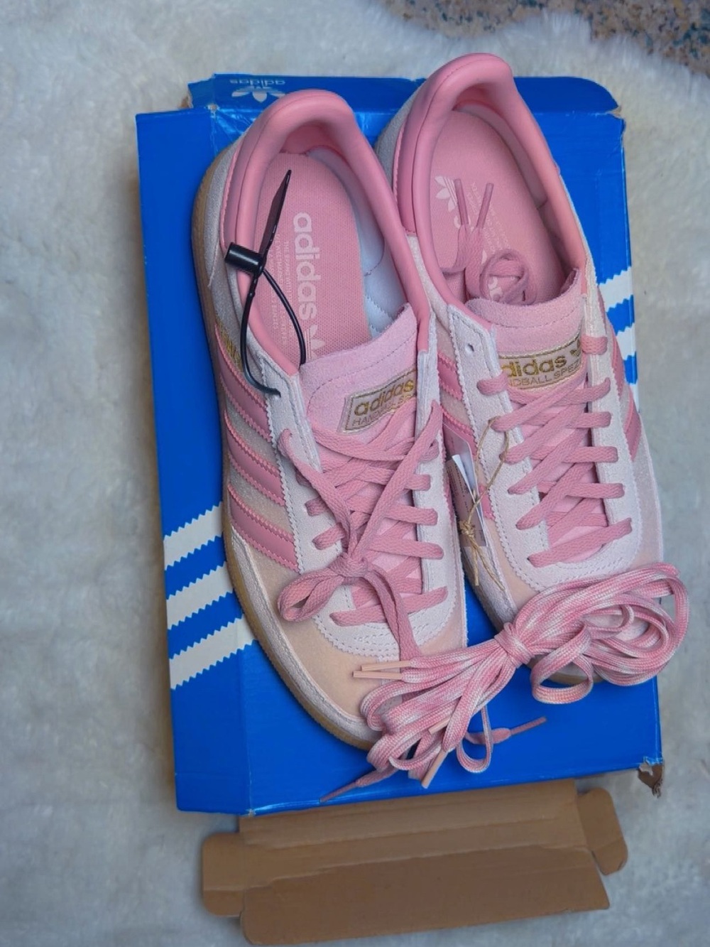 adidas Pink and Cream Handball Spezial Sneakers